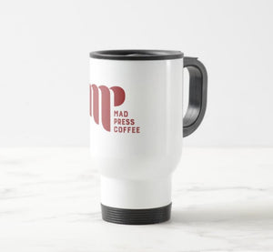 White Travel / Commuter Mug - Mad Press Coffee Co.